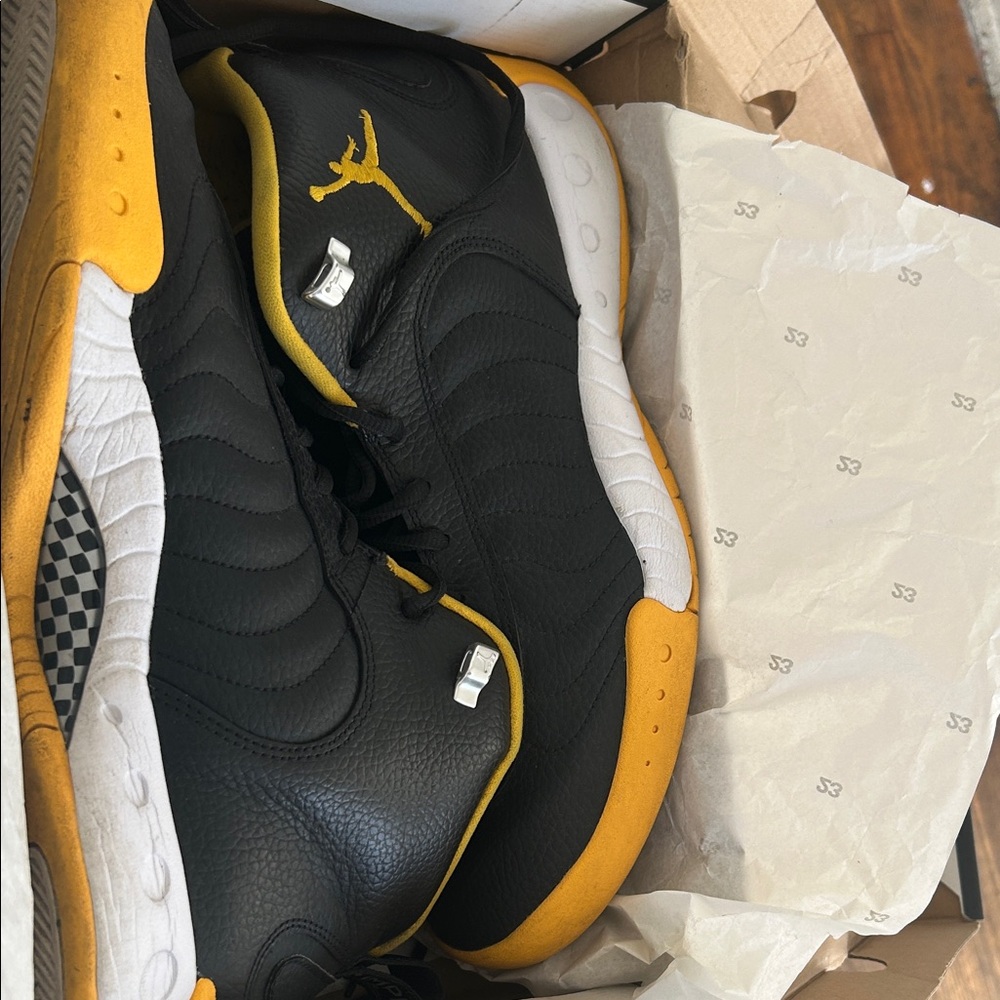Jordan Black and Yellow Sneakers